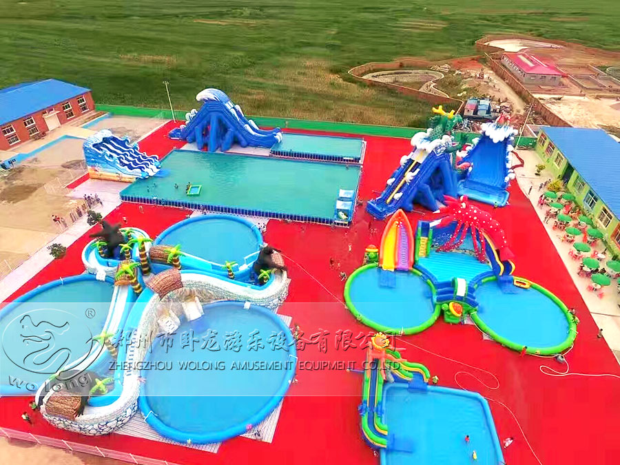 夏季游玩，親子嬉水移動水上樂園歡迎您